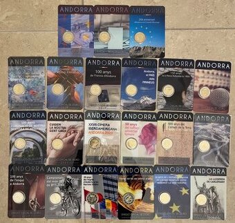 2€ pamätné mince Andorra BU karty