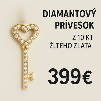 Diamantový prívesok z 10 kt zlata s puncom SR