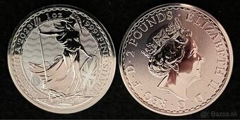 Strieborne mince Britannia 1 oz