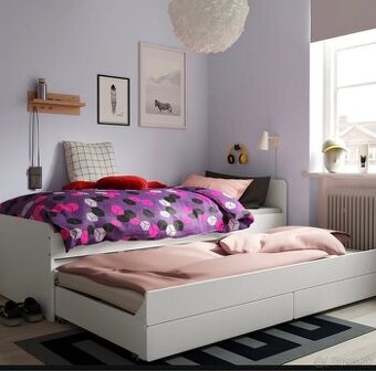 Predám rozkladaciu posteľ so šuflíkmi Ikea 90x200