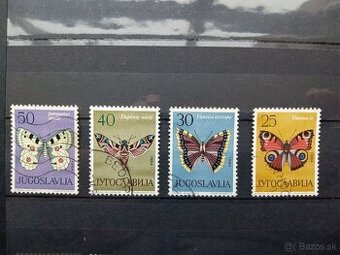 Poštové známky č.443 - Juhoslávia - motýle