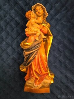 Drevená socha Panny Márie (Madona) s Ježišom 39cm