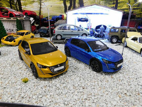 model auta Peugeot 208 GT žltá/modrá Otto mobile 1:18 - 1
