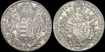 Marie Terezie - Tolar 1771- K/E.v.M.-D. 28,01gr.