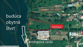 TOP CENA-stavebný pozemok na RD v obci Tehla, 1025 m²
