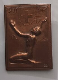 ŠVAJČIARSKO Bronzový odznak 1947 Národný deň EF