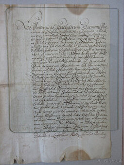 Listina r. 1752 Zvolen, Dobrá Niva, Hont, Senohrad