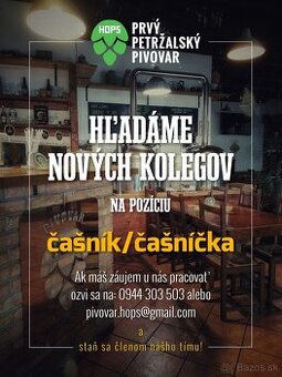 Čašník/čašníčka/práca za výčapom