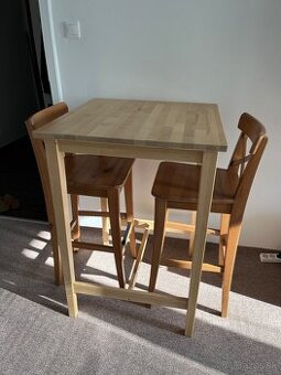 Barový stôl IKEA Björkudden + 2x barové stoličky IKEA Ingolf