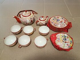 Porcelánový starožitný japonský čajový set - 1