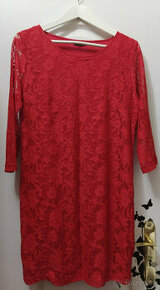 NOVÉ červené čipkované šaty L (40/42) (osobný odber) - 1