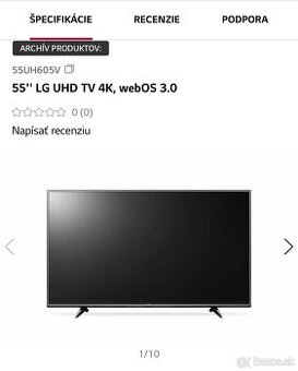 Predam LG televízor LG 55UH605V