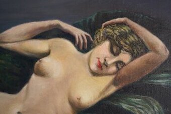 Olejomaľba- AKT- Ležiaca žena