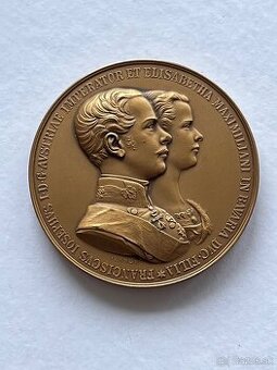 Bronzova medaila FJ a Sissi 1854