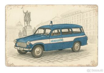 plechová cedule - Škoda 1202 STW: Veřejná bezpečnost