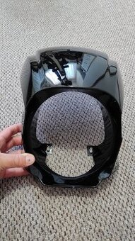 nový predný štít čierna lesklá a čierna matná chopper, naháč
