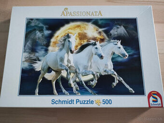 Puzzle 500 - Biele kone