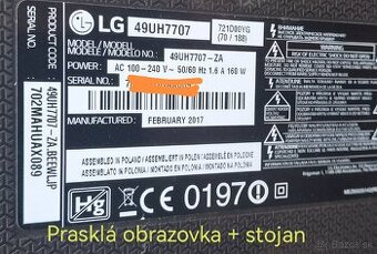 Predám všetky diely z TV LG 49UH7707