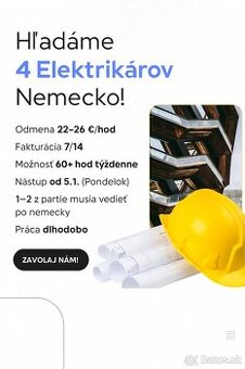 4 elektrikári - od 5.1 nástup - Hamburg, Nemecko