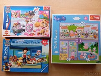 Puzzle Tlapková patrola a Peppa pig