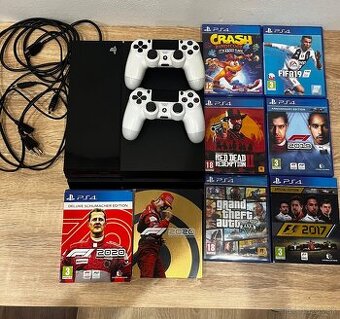 TOP PS4 Set: 2x ovládač + 7 hier (Zberateľská F1 2020 Steelb