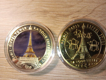 pozlatene pamatne mince PARIŽ