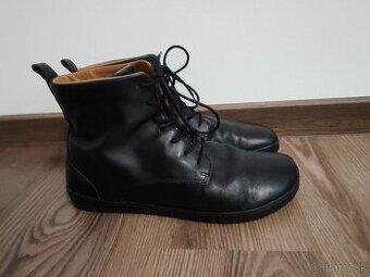 Zaqq 43 - kožené čierne kotníkové barefoot topánky