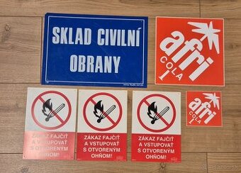 Tabuľky Sklad Civilní obrany atď..