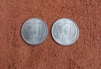 Predám vzácne mince 50 hal. 1980R, 1981R, ČSSR, UNC