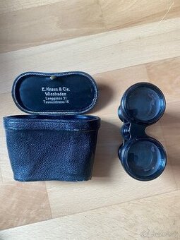 Starý divadelný ďalekohľad (opera glasses) s koženým puzdrom