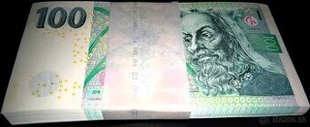 100 Kč 2018 UNC - originální paklík/balíček 100 ks, stav UNC