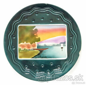 Veliký Starožitný secesný nástenný tanier kamenina, 32cm - 1