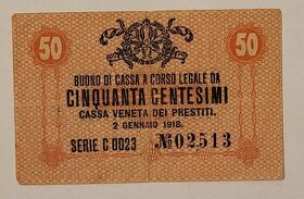50/10/5 Centesimi Taliansko 1918 - 1