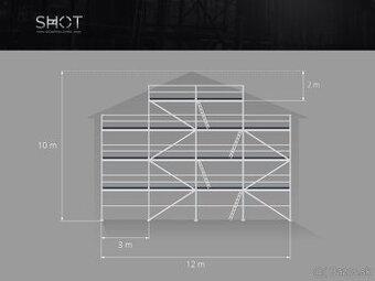 Nové oceľové štítové lešenie 10,30x12= 112m2