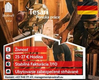 NEMECKO - Hľadáme tesárov - 6500 €
