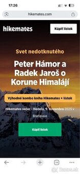 Predám lístky na Hikemates