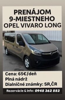 Prenájom dodavky, požicovna dodavky 9-miesta