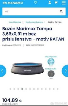 Bazén Marimex tampa 3,66 x 0,91 m novy - 1