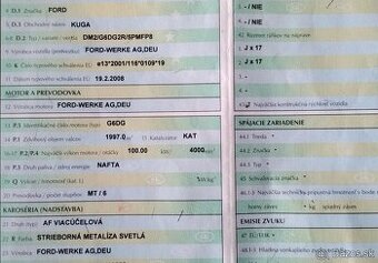 predám MOTOR G6DG FORD KUGA 2.0 TDCI 2008 VODIČOVÉ SVETLO, V