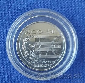 Strieborná pamätná minca 200Sk1996, Samuel Jurkovič BK+proo