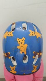 Detská cyklistická helma S, medvedíky