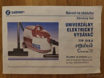 Vysávač Vodník • Typ 519.6 • ZELMER