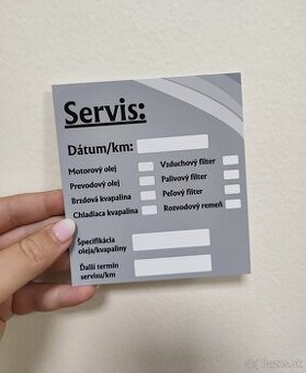 Kartička servis – výmena oleja pre automechanika – 50 ks