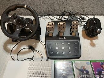 XBOX ONE 500GB, 2 ovládače+ volant Logitech G920+ 10 hier