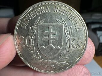 20 Korún Slovenský Štát Jozef Tiso 1939