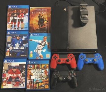 PS4 + 8 hier + 3 ovládače + nabíjacia stanica – TOP set