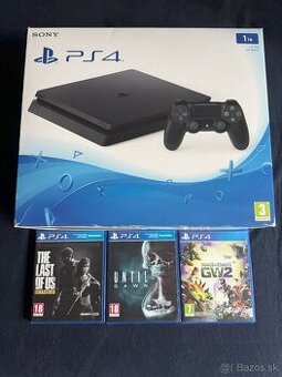 🎮 PS4 Slim 1TB TOP stav + 2 ovládače + hry + kamera