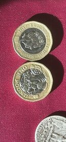 25c$ stříbrný r1951 dvě librové mince s královnou r2017