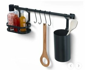 Závesná tyč do kuchyne s držiakom na kuchynské potreby - 1