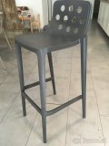 Plastové dizajnové tmavo-sivé barové stoličky G ISIDORO SG